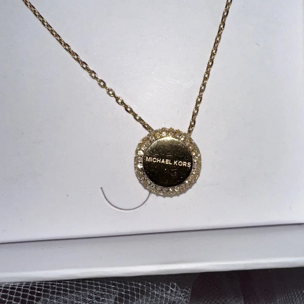 Michael Kors Gold and Silver Circle Pendant Necklace